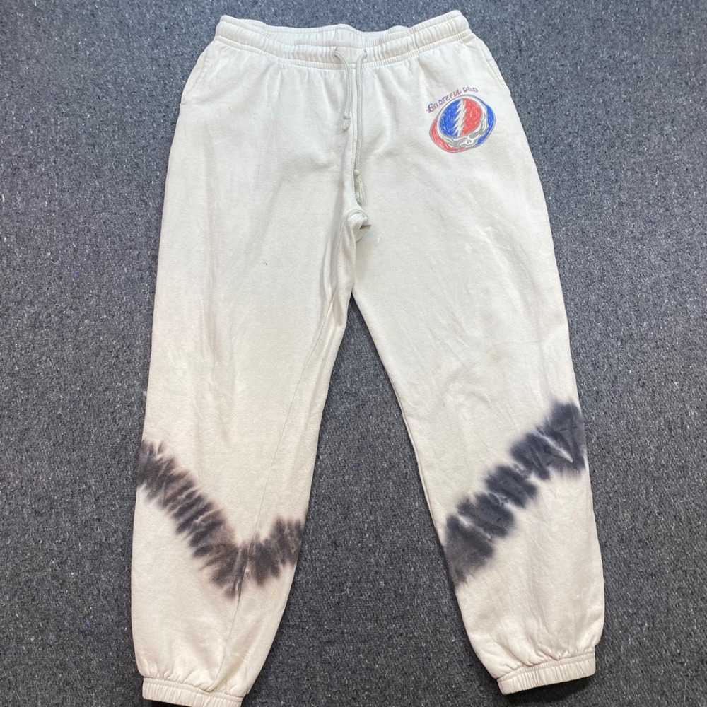 Grateful Dead Sweatpants XL Mens White Steal Your Face Tie Dye Skater Joggers